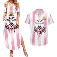 Pink Argentina 10 Goat Couples Matching Summer Maxi Dress and Hawaiian Shirt History Champions World Cup