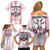 Pink Argentina 10 Goat Family Matching Off Shoulder Short Dress and Hawaiian Shirt History Champions World Cup
