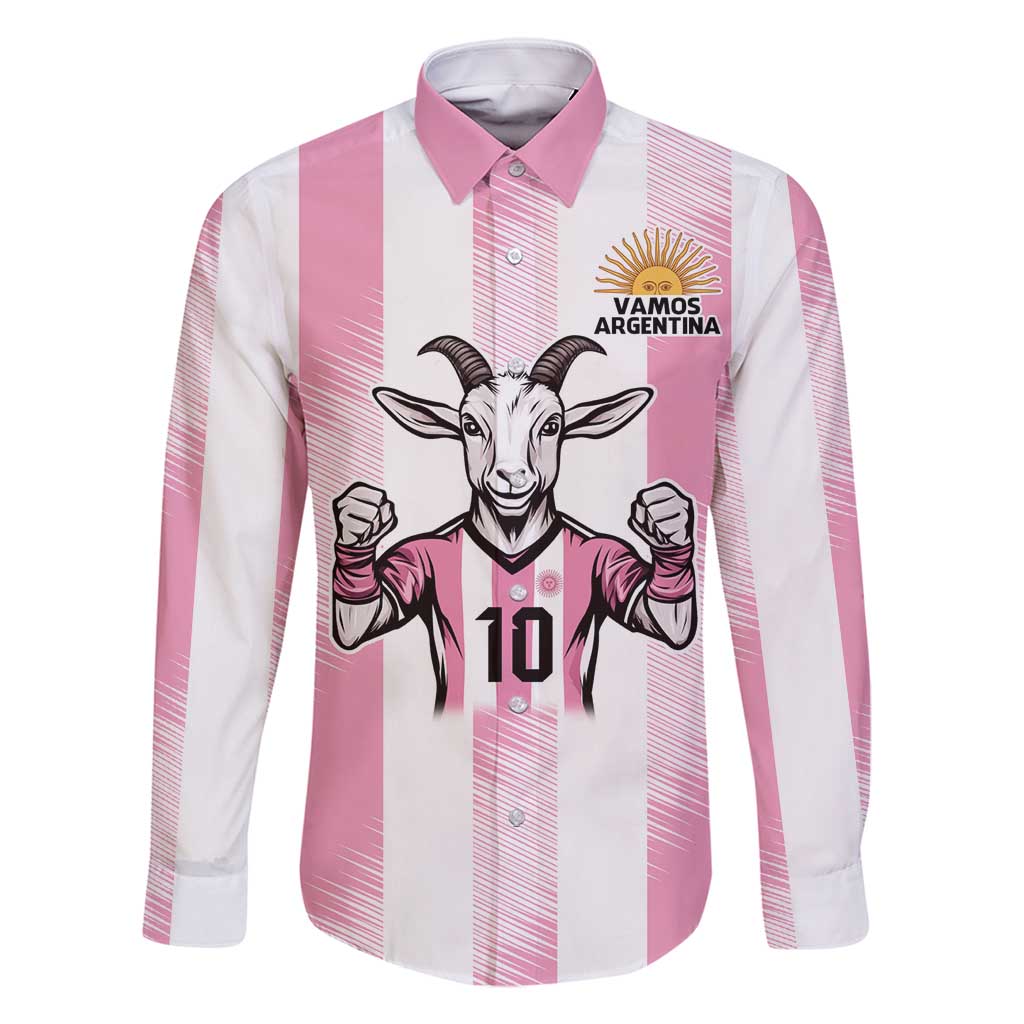 Pink Argentina 10 Goat Family Matching Tank Maxi Dress and Hawaiian Shirt History Champions World Cup