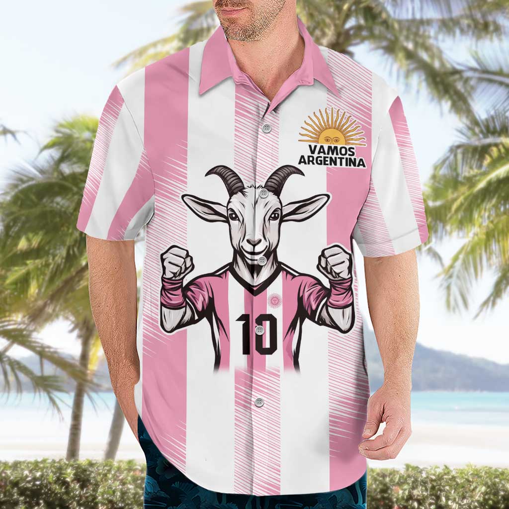 Pink Argentina 10 Goat Hawaiian Shirt History Champions World Cup