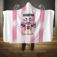 Pink Argentina 10 Goat Hooded Blanket History Champions World Cup