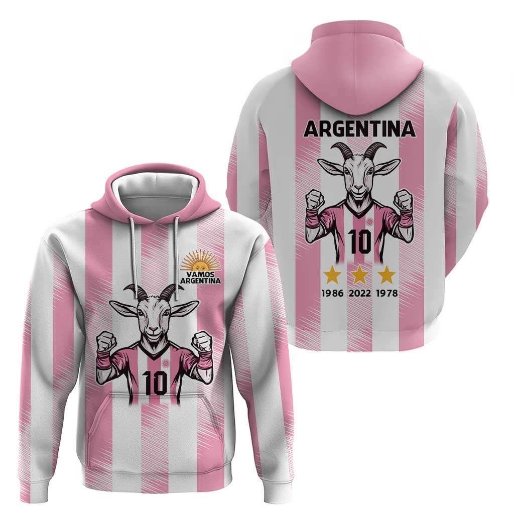 Pink Argentina 10 Goat Hoodie History Champions World Cup