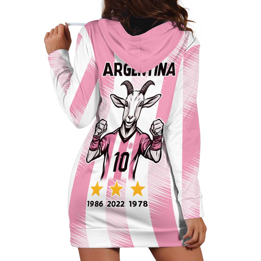 Pink Argentina 10 Goat Hoodie Dress History Champions World Cup