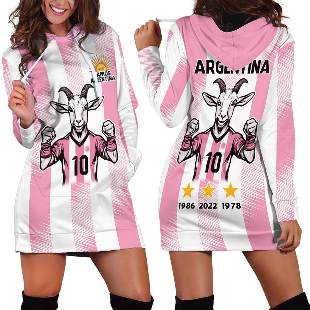Pink Argentina 10 Goat Hoodie Dress History Champions World Cup