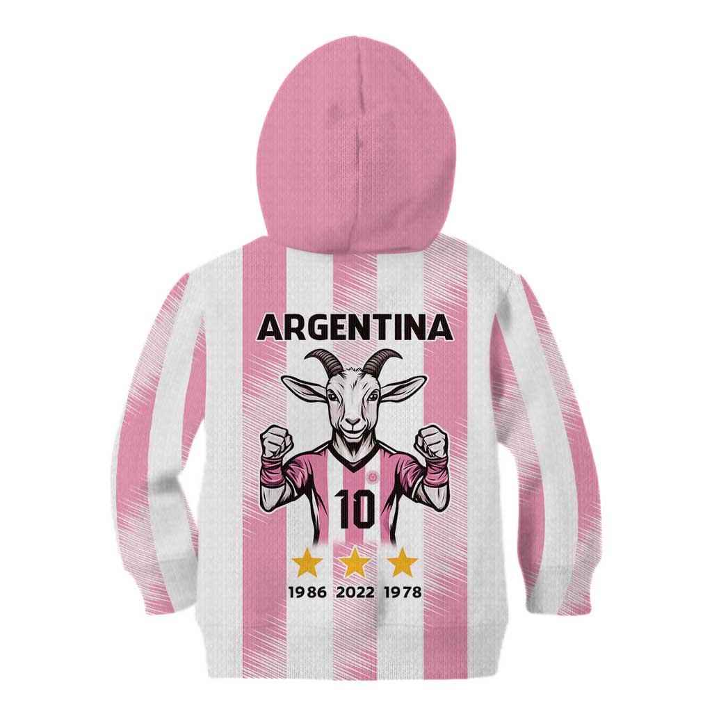 Pink Argentina 10 Goat Kid Hoodie History Champions World Cup