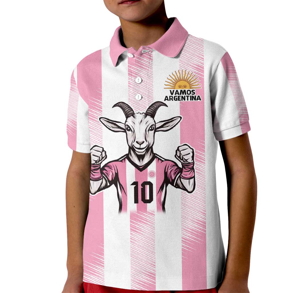 Pink Argentina 10 Goat Kid Polo Shirt History Champions World Cup