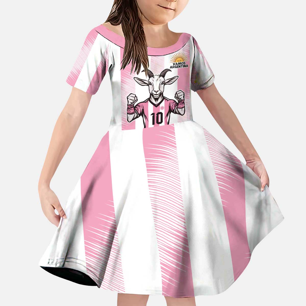 Pink Argentina 10 Goat Kid Short Sleeve Dress History Champions World Cup