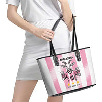 Pink Argentina 10 Goat Leather Tote Bag History Champions World Cup