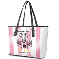 Pink Argentina 10 Goat Leather Tote Bag History Champions World Cup