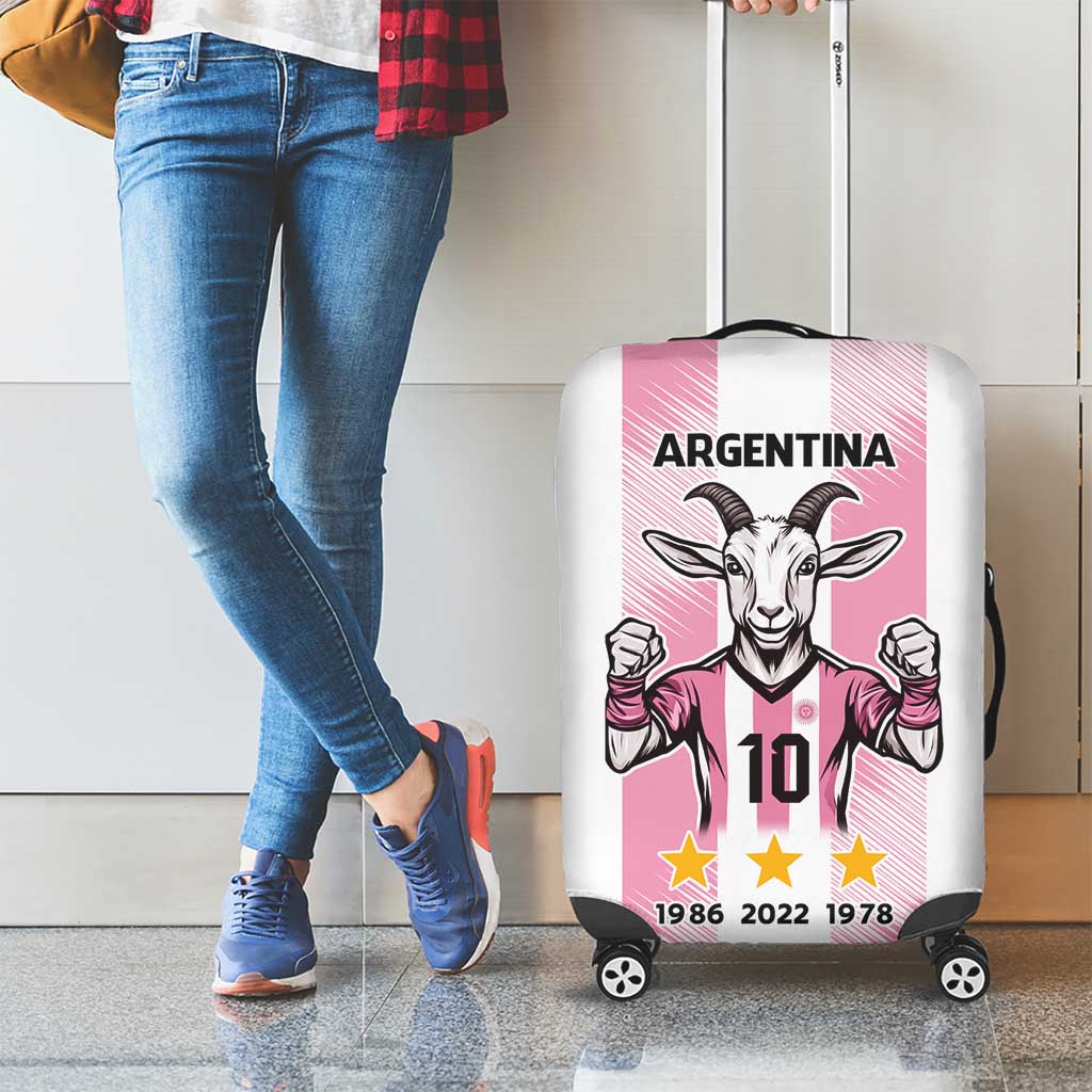 Pink Argentina 10 Goat Luggage Cover History Champions World Cup