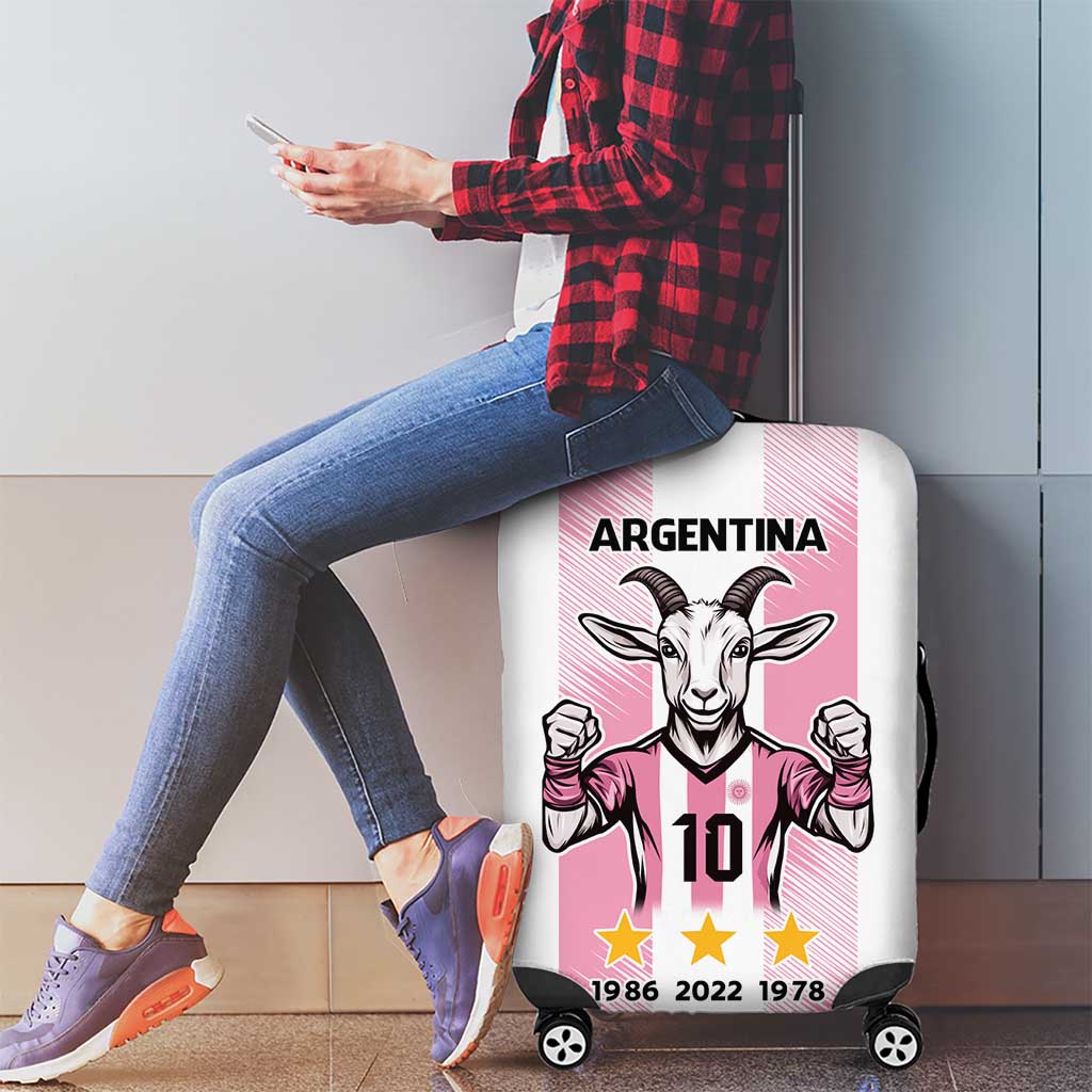 Pink Argentina 10 Goat Luggage Cover History Champions World Cup