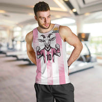 Pink Argentina 10 Goat Men Tank Top History Champions World Cup