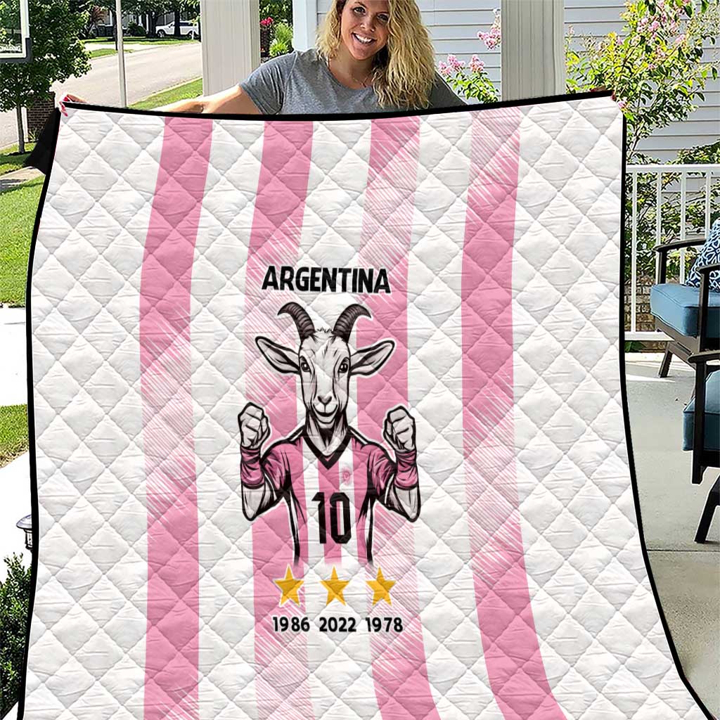 Pink Argentina 10 Goat Quilt History Champions World Cup