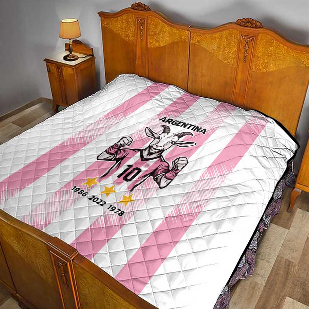 Pink Argentina 10 Goat Quilt History Champions World Cup
