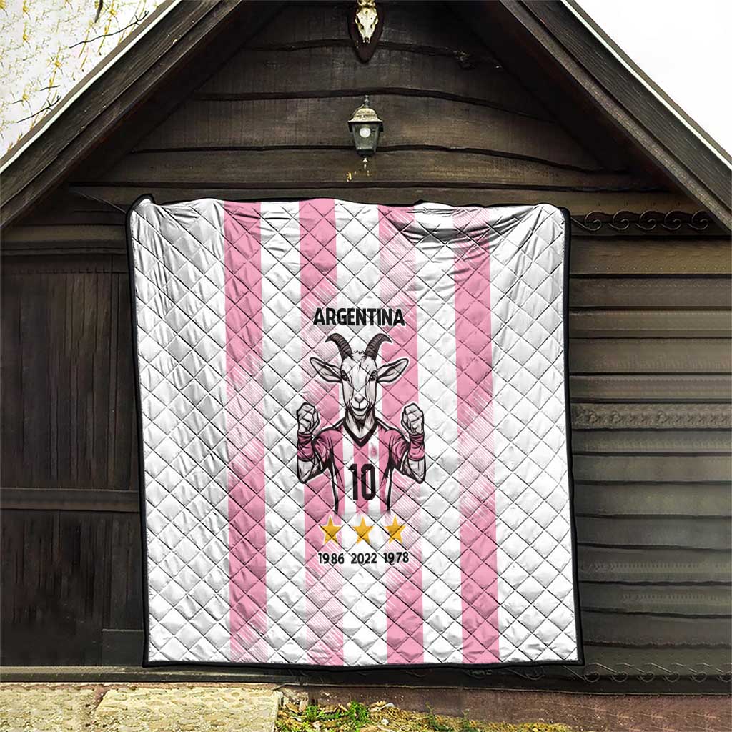 Pink Argentina 10 Goat Quilt History Champions World Cup