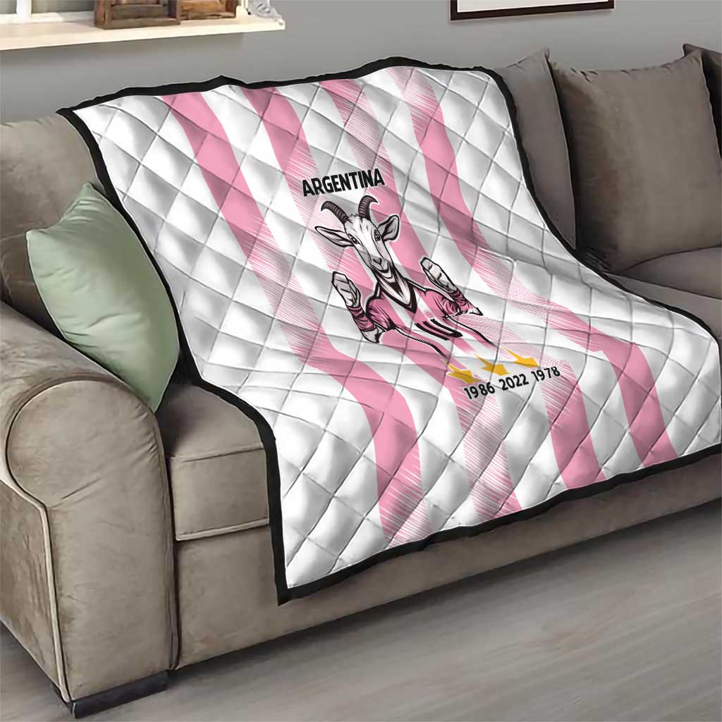 Pink Argentina 10 Goat Quilt History Champions World Cup