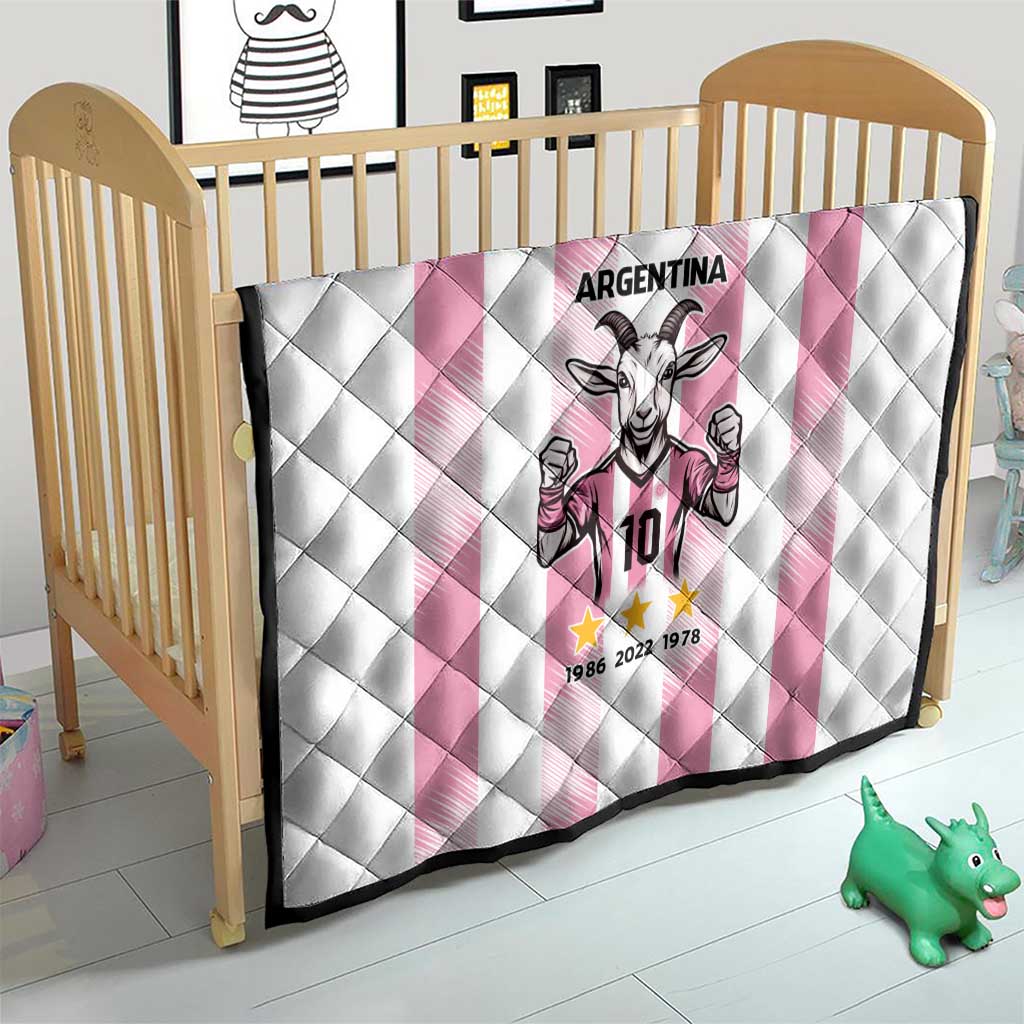 Pink Argentina 10 Goat Quilt History Champions World Cup