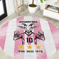 Pink Argentina 10 Goat Round Carpet History Champions World Cup