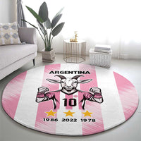 Pink Argentina 10 Goat Round Carpet History Champions World Cup