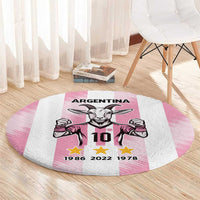 Pink Argentina 10 Goat Round Carpet History Champions World Cup