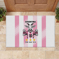 Pink Argentina 10 Goat Rubber Doormat History Champions World Cup
