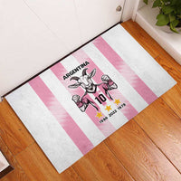 Pink Argentina 10 Goat Rubber Doormat History Champions World Cup