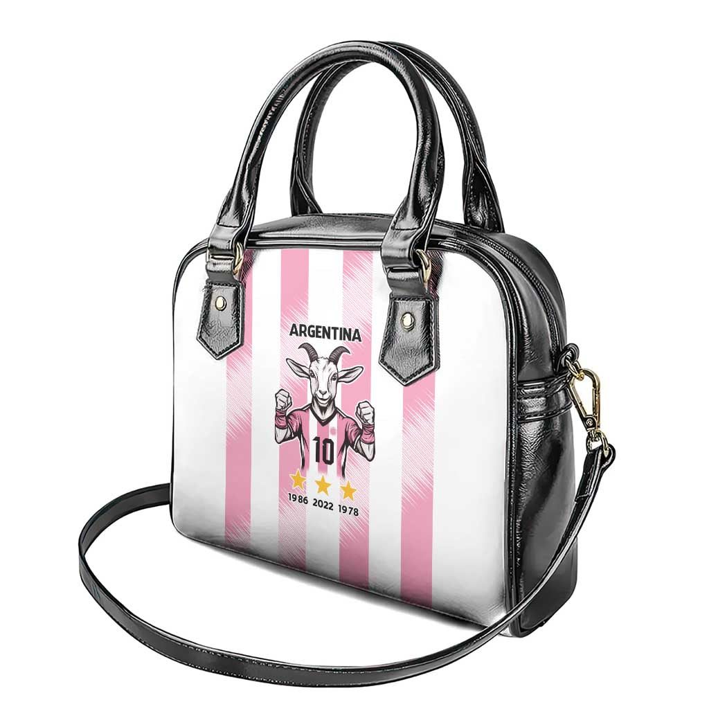 Pink Argentina 10 Goat Shoulder Handbag History Champions World Cup