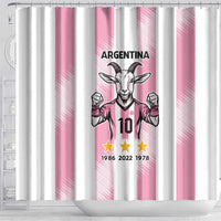 Pink Argentina 10 Goat Shower Curtain History Champions World Cup