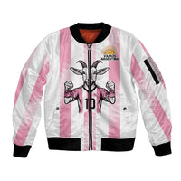 Pink Argentina 10 Goat Sleeve Zip Bomber Jacket History Champions World Cup