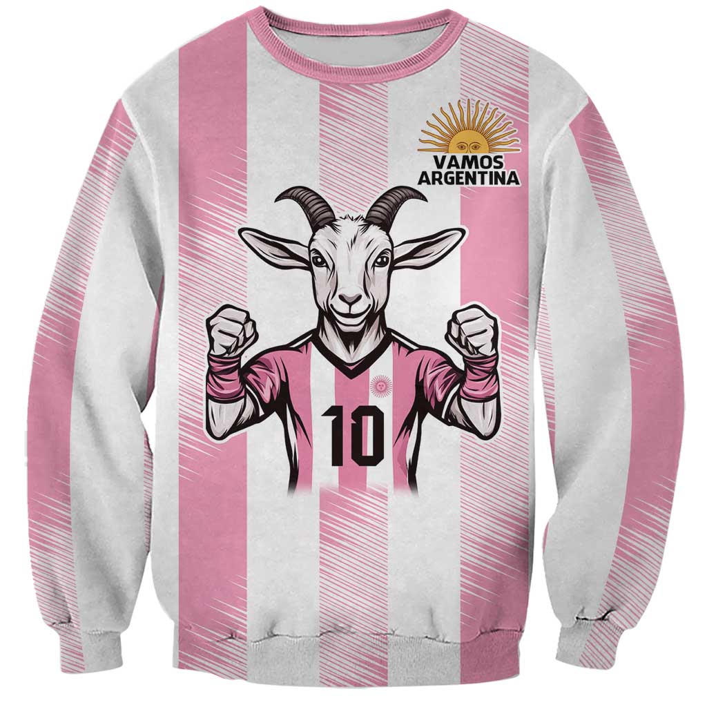 Pink Argentina 10 Goat Sweatshirt History Champions World Cup