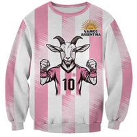 Pink Argentina 10 Goat Sweatshirt History Champions World Cup