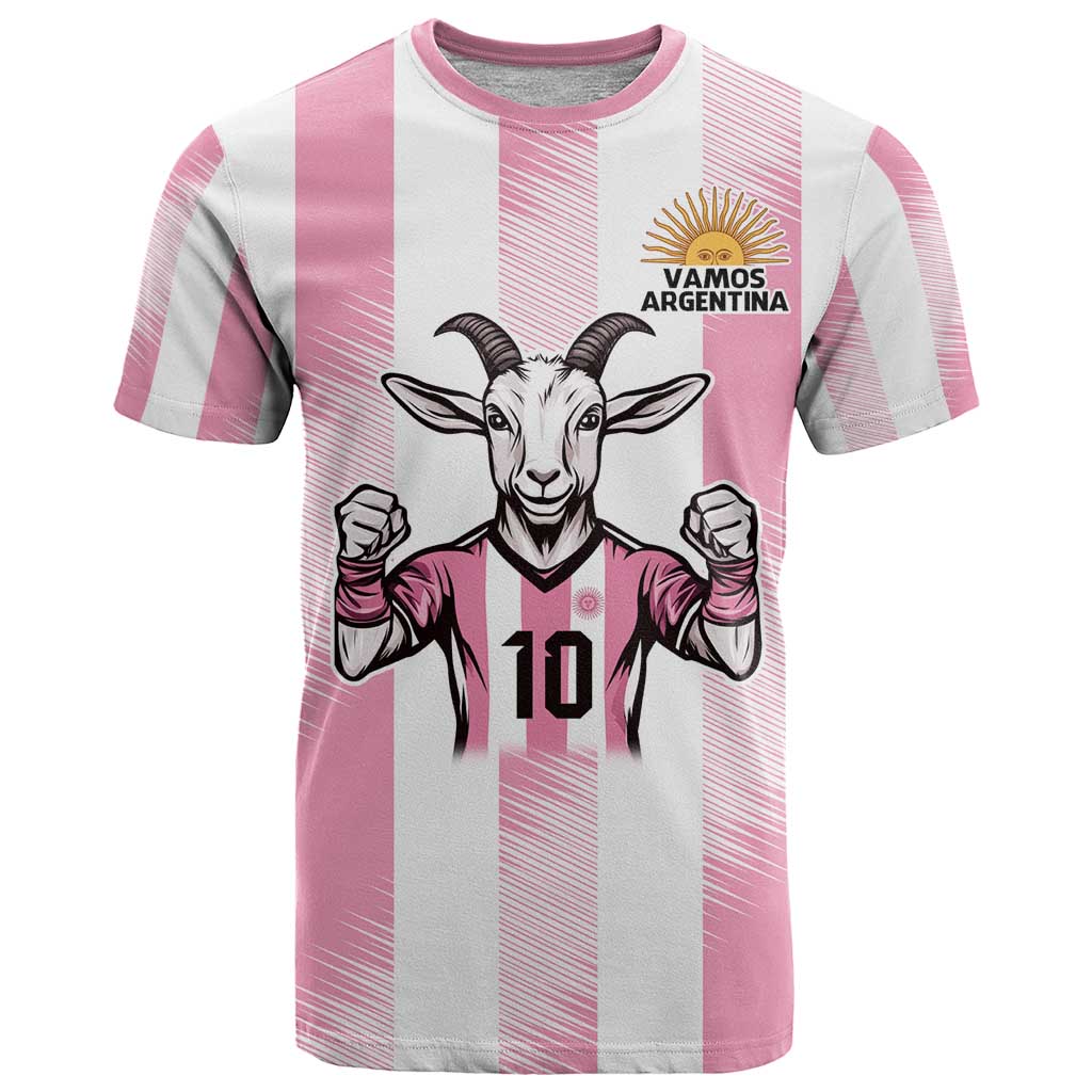 Pink Argentina 10 Goat T Shirt History Champions World Cup