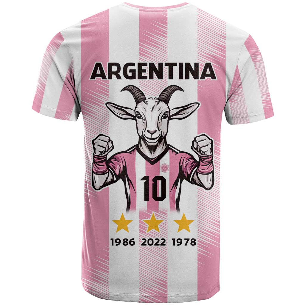 Pink Argentina 10 Goat T Shirt History Champions World Cup