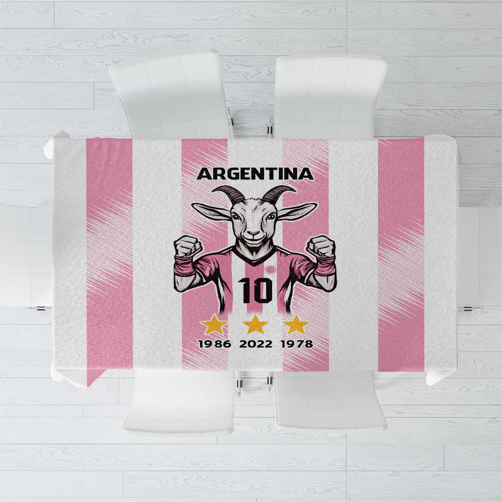 Pink Argentina 10 Goat Tablecloth History Champions World Cup