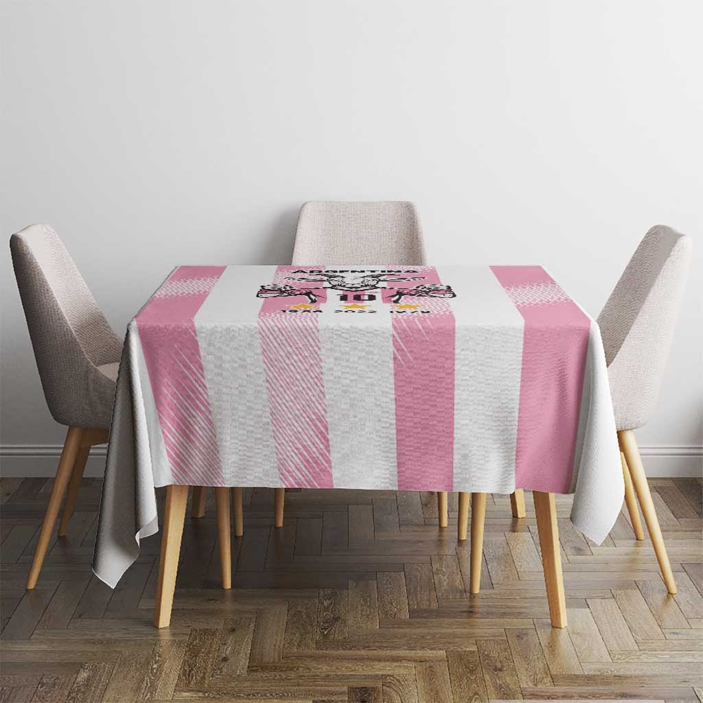 Pink Argentina 10 Goat Tablecloth History Champions World Cup