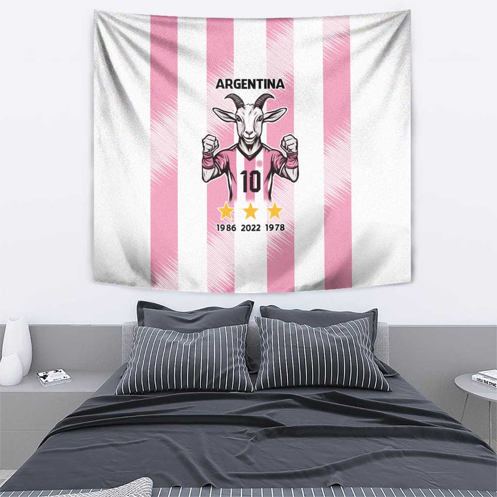 Pink Argentina 10 Goat Tapestry History Champions World Cup
