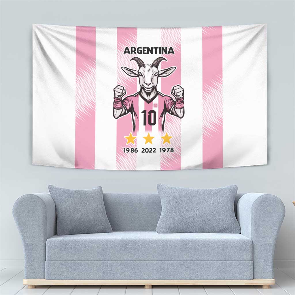 Pink Argentina 10 Goat Tapestry History Champions World Cup