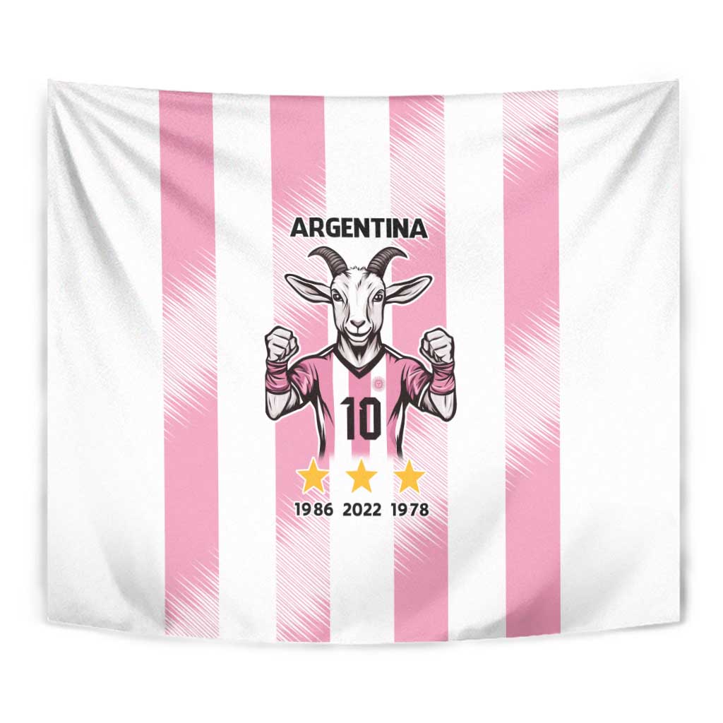 Pink Argentina 10 Goat Tapestry History Champions World Cup