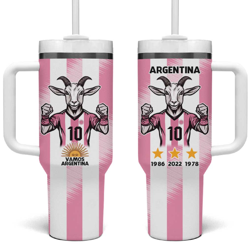 Pink Argentina 10 Goat Tumbler With Handle History Champions World Cup