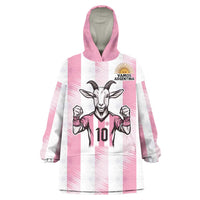 Pink Argentina 10 Goat Wearable Blanket Hoodie History Champions World Cup