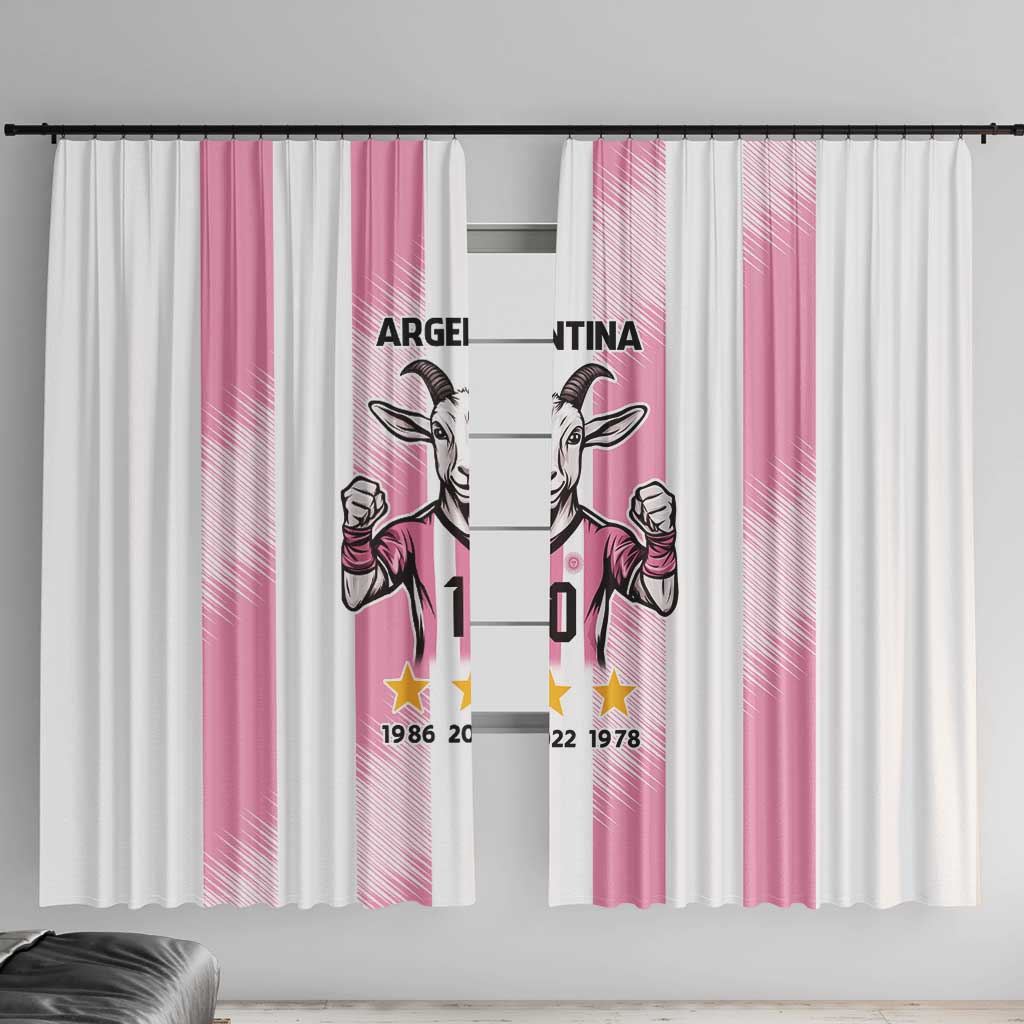 Pink Argentina 10 Goat Window Curtain History Champions World Cup