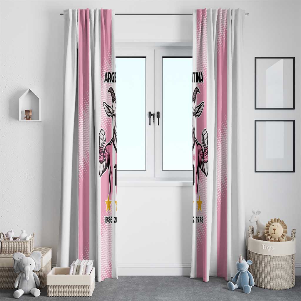 Pink Argentina 10 Goat Window Curtain History Champions World Cup
