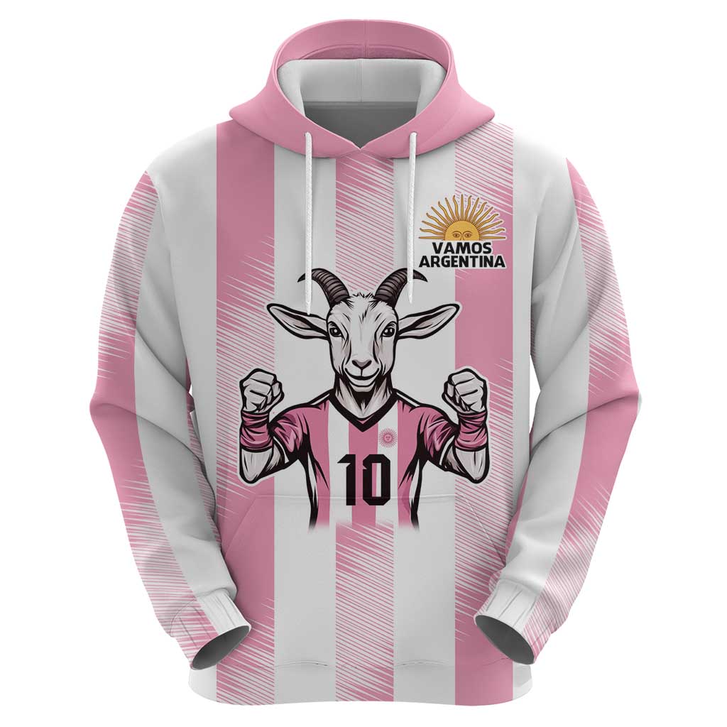 Pink Argentina 10 Goat Zip Hoodie History Champions World Cup
