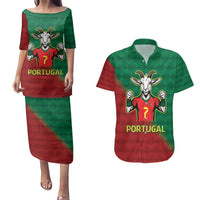 Portugal Seven Goat Flag Colors Couples Matching Puletasi and Hawaiian Shirt