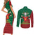 Portugal Seven Goat Flag Colors Couples Matching Short Sleeve Bodycon Dress and Long Sleeve Button Shirt
