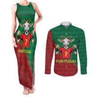 Portugal Seven Goat Flag Colors Couples Matching Tank Maxi Dress and Long Sleeve Button Shirt
