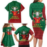 Portugal Seven Goat Flag Colors Family Matching Long Sleeve Bodycon Dress and Hawaiian Shirt