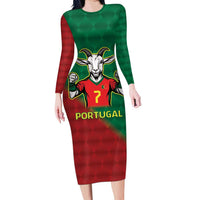 Portugal Seven Goat Flag Colors Family Matching Long Sleeve Bodycon Dress and Hawaiian Shirt