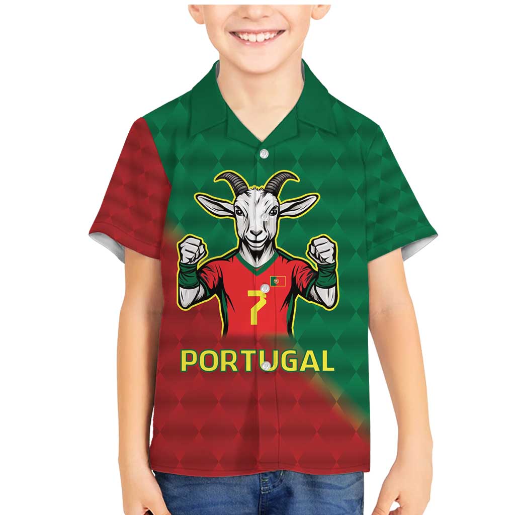 Portugal Seven Goat Flag Colors Family Matching Mermaid Dress and Hawaiian Shirt