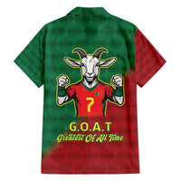 Portugal Seven Goat Flag Colors Family Matching Off The Shoulder Long Sleeve Dress and Hawaiian Shirt